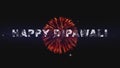 Happy Dipawali Text in 4K, Bursting Crackers, in The Sky at Night, Celebrating Diwali, Firework