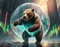Bursting financial bubble and start of bearish market, AI generated Royalty Free Stock Photo