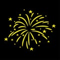 Bursting firework with stars and sparks isolated vector illustration