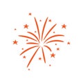 Bursting firework with stars and sparks isolated vector illustration