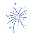 Bursting firework with stars and sparks isolated vector illustration