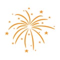 Bursting firework with stars and sparks isolated vector illustration