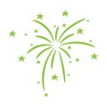 Bursting firework with stars and sparks isolated vector illustration