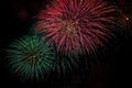 Vibrant Fireworks Exploding Brightly in the Night Sky Royalty Free Stock Photo