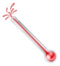 Bursting hot thermometer Royalty Free Stock Photo