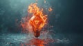 Bursting Light Bulb on Fire Royalty Free Stock Photo