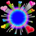 Bursting love valentine's frame3 Royalty Free Stock Photo