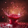 Bursting pomegranate seeds Royalty Free Stock Photo