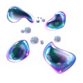 Bursting soap rainbow bubbles with reflections Royalty Free Stock Photo