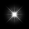 Bursting star light realistic flare ray element