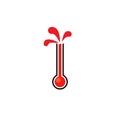 Bursting thermometer icon Royalty Free Stock Photo