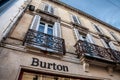 Burton of London Logo in front of their shop for Bordeaux.