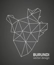 Burundi black triangle vector mosaic outline map
