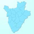 Burundi blue map on degraded background Royalty Free Stock Photo