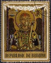 BURUNDI - CIRCA 1972: A stamp printed in Burundi shows icon of Archangel Michael , one stamp from series Treasures of