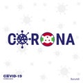 Burundi Coronavirus Typography. COVID-19 country banner