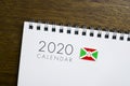 Burundi Flag on 2020 Calendar