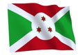 Burundi flag waving in the wind