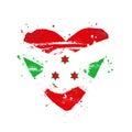 Burundi flag in the form of a big heart Royalty Free Stock Photo