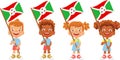 Burundi flag in hand set Royalty Free Stock Photo