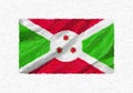 Burundi hand painted waving national flag.