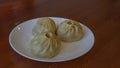 Buryat delicious buuz on a plate