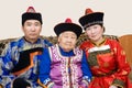 Buryat (Mongolian) grandmother and her grandchildren