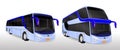 travel bus front back top view with simple colors gradients, illustration passengers bus side view. double decker bus. Royalty Free Stock Photo