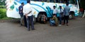 Bus accident on national highway during transportation