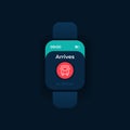 Bus arrival smartwatch interface vector template