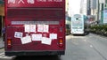 Bus as a barrier at Umbrella Revolution in Monkok, Hong Kong Royalty Free Stock Photo