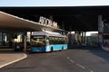 Bus at the Atocha train station in the city of Madrid. Royalty Free Stock Photo