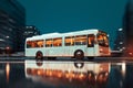 Bus backdrop showcases the kinetic energy of city life in constant motion