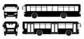 Bus black icons vector illustration