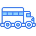 bus blue outline icon, isolated vector Royalty Free Stock Photo