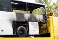 A bus with a burnt backside Royalty Free Stock Photo