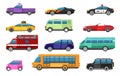 Bus and cars design objects