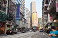 Commercial buildings shop shopping The bus and the cars on Hong Kong street view in Central
