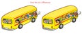 Bus and children-10 differences, vector illustration