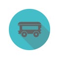 Bus, city transport long shadow icon. Simple glyph, flat vector of transport icons for ui and ux, website or mobile application Royalty Free Stock Photo