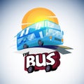 Bus. concept of transportation automotive. travel business services - vector illustration