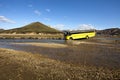 Bus crossing a creek, Iceland Royalty Free Stock Photo