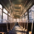 A bus is empty and the windows are open Royalty Free Stock Photo
