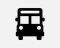 Bus Front View Icon. Public Transport Transportation School Vehicle Frontal Shape Sign Symbol Royalty Free Stock Photo