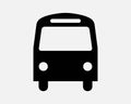 Bus Front View Public Transport Vehicle Van Traffic Road Stand Stop Trip Tour School Coach Shape Icon Sign Symbol EPS Vector