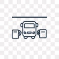 Bus at a gasoline station vector icon isolated on transparent ba Royalty Free Stock Photo