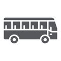 Bus glyph icon, transport and transportation, traffic sign, vector graphics, a solid pattern on a white background.