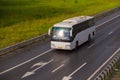 bus goes on country highway