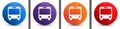 Bus icon abstract halftone round button set Royalty Free Stock Photo