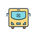Color illustration icon for bus, travel and commercial